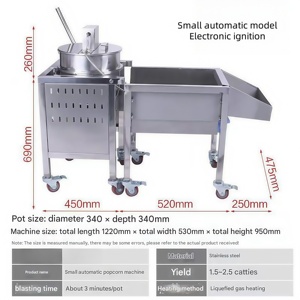 Nouvelle <span class=keywords><strong>machine</strong></span> distributrice automatique de pop-corn 220V chauffée au gaz pour centres commerciaux et boulangeries attire plus de clients - Product Image 6