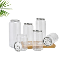 Boîtes de Conserve Rondes en Plastique de Haute Qualité 250ml 330ml 375ml 500ml Transparentes pour Soda, Lait, Thé, Vin, Eau et Jus avec Ouverture Facile