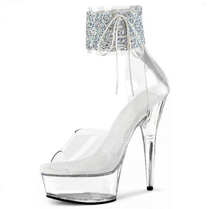 Talons aiguilles transparents en cristal pour femmes, 15 cm et 20 cm, chaussures de pole dance à plateforme pour femmes - Product Image 3