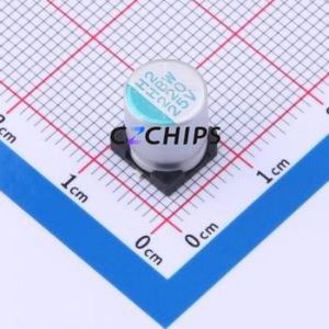 Condensador Electrolítico de Aluminio Híbrido Sólido-Líquido HBW221M1ETR-0810 SMD, D8xL10mm 220uF 20% 25V 8mm - Product Image 1