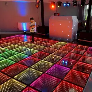 Magnetic 3D Tunnel Mirror And Matte Pistas De Baile Led Led Dance Floor For Party Rental