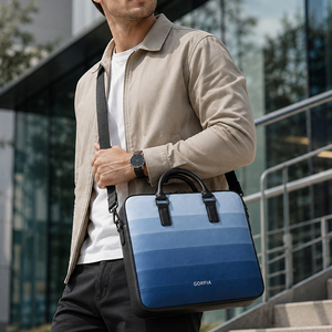 Vintage Handmade Blue Gradient Unisex Luxury Business Briefcase Laptop <b>Bag</b> Office Crossbody <b>Bag</b> OEM ODM for Business Use - Product Image 6
