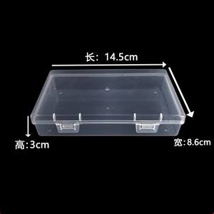 Boîte de rangement rectangulaire transparente en plastique de 14,5 cm, organisateur de bureau avec couvercle pour petits objets - Product Image 3