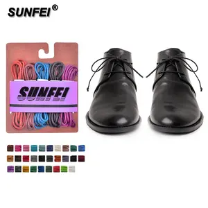 SunFei 100% Cotton Waxed Cord Round Hockey Skate Shoelaces Boost Shoelace for Men's Leather Shoes with Show Box