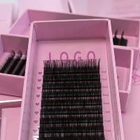 Extension de cils Volume russe, spécial Flare Lashes C D Curl 11mm 12mm 0.07mm, Extension de cils individuels en soie