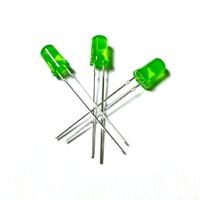 Diode LED verte diffuse de 5 mm, 570 nm, tête ronde, lentille teintée, DIP, traversante, voyant lumineux, 2,0-2,2 V, 80 mW