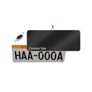 Custom License Plate Frame Automatic Tinted Electric License Plate Hide Cover with remote For fun