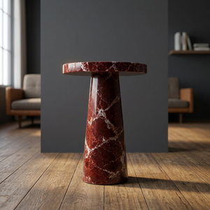 Mesa Auxiliar Moderna de Mármol Rojo Levanto para Muebles de Sala de Estar - Product Image 2