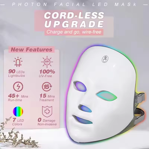 หน้ากากซิลิโคน LED บำบัดแสงสำหรับความงาม เครื่อง PDT LED บำบัดแสงสำหรับดูแลผิวหน้า 7 สี - Product Image 1