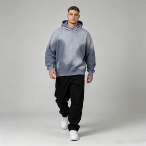 men's hoodies Heavyweight French Terry <b>Cropped</b> <b>Hoodie</b> Custom Printed <b>Zip</b> <b>up</b> <b>Hoodie</b> 100% Cotton Distressed <b>Hoodie</b> for Men - Product Image 1