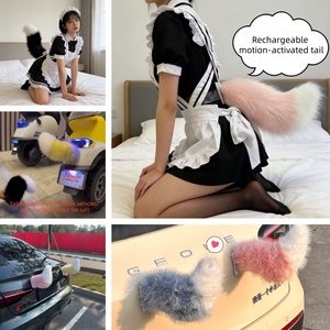 Cola <span class=keywords><strong>de</strong></span> Zorro para Cosplay, Decoración Trasera para Coche y Moto, Modificación, Decoración Desmontable por Voz, Poliéster, Unisex, Venta al por Mayor - Product Image 2