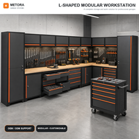 Armoire à outils industrielle modulaire, système de rangement pour atelier de course, établi de garage avec chariot mobile à 7 tiroirs