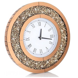 <span class=keywords><strong>Orologio</strong></span> <span class=keywords><strong>da</strong></span> <span class=keywords><strong>parete</strong></span> <span class=keywords><strong>da</strong></span> salotto moderno <span class=keywords><strong>da</strong></span> <span class=keywords><strong>40</strong></span> <span class=keywords><strong>cm</strong></span> con finitura in oro rosa creativo in vetro diamantato rotto e silenzioso stile Art Deco - Product Image 1
