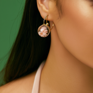 Fashion <b>Ring</b> With Resin Flower Ball Gold Plated <b>Adjustable</b> Band For Women - Product Image 3