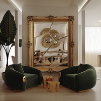 Espejo de Pared Rectangular de Lujo con Marco Dorado Antiguo y Detalles de Acero Inoxidable para Interiores Contemporáneos