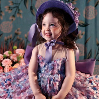 Robe Tutu Princesse Forêt Florale Violette pour Enfant – Idéale Anniversaire, Séance Photo, Concours de Beauté – Tenue Enfant
