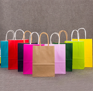 Bolsas de Papel Kraft Reciclables Promocionales con Logotipo Impreso Personalizado, con Asas de Mano para Restaurante/Comida para Llevar - Product Image 1