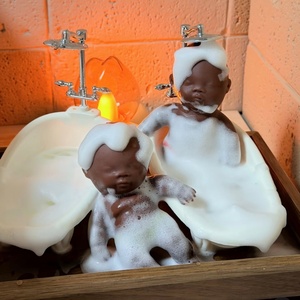 Muñeco Antiestrés Creativo de TPR, Juguete de Compresión de Lenta Recuperación con Forma de Bebé Negro para Morder la Palma y el Tobillo - Product Image 3