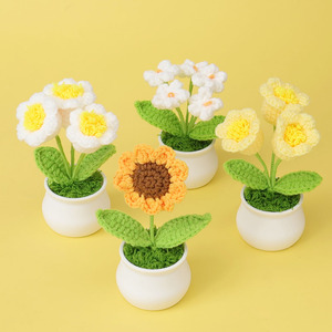 Gran oferta, girasol de ganchillo, flor de lirio del valle, <span class=keywords><strong>flores</strong></span> hechas a mano, patrón de ganchillo para graduación, Navidad, Año Nuevo chino - Product Image 2