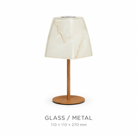 Lampe de table LED d'ambiance vintage sans fil rechargeable à intensité variable avec abat-jour en pétales de muguet pour mariage, salle à manger et chevet