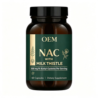 NAC avec Chardon-Marie 500mg N-Acétylcystéine 60 Capsules Complément Alimentaire