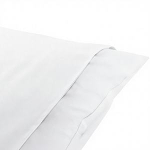 Taie d'oreiller en coton uni tissé 200 fils, blanche, pour hôtel, hôpital et usage domestique - Product Image 1