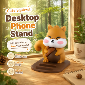Soporte de Escritorio para Teléfono Celular con Diseño de Ardilla de Dibujos Animados, Base de PVC con <span class=keywords><strong>Dos</strong></span> Ranuras, Soporte de Exhibición para Tiendas Minoristas - Product Image 2