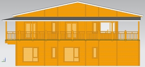 Casa de <span class=keywords><strong>Vacaciones</strong></span> Prefabricada de Madera de Pino de 2 Pisos <span class=keywords><strong>con</strong></span> Balcón Completo, Casa de Madera Personalizada <span class=keywords><strong>para</strong></span> Hotel de Resort Costero - Product Image 4