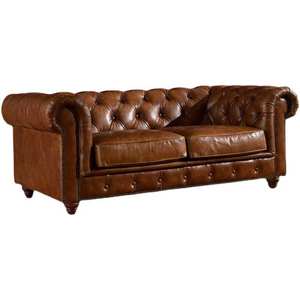Juego de Sofás de Cuero Encerado Americano 1+<span class=keywords><strong>2</strong></span>+3, Estilo Moderno, Cuero Marrón, Relleno de Esponja, Duradero, Económico, Muebles para Sala de Estar/Apartamento - Product Image 4