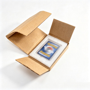 Wholesale Eco-Friendly Brown Kraft <b>Paper</b> Mailer Box with Easy Tear Strip and Shockproof Foam Liner for Trading Cards Shipping - Product Image 1