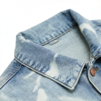 Veste en jean pour homme XUFEI OEM, logo personnalisé, streetwear de haute qualité, effet éclaboussures de peinture, déchiré, lavage à l'acide, 100% coton, design de créateur