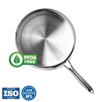 Base à induction 12 pouces Poêle à frire en acier inoxydable Cuisine Plaque de cuisson antiadhésive Poêles en nid d'abeille Silicone avec couvercle