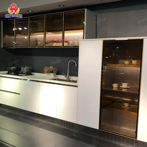 Encimera de Cocina Prefabricada de Aluminio y Fibra de Vidrio de Kenia, con Gabinete Colgante de Tailandia, Encimera de Cocina de Vidrio y Acero Inoxidable - Product Image 5