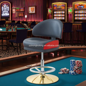 Taburete de Bar de diseño moderno ajustable de la <span class=keywords><strong>mejor</strong></span> calidad con Base chapada en titanio para máquina tragamonedas de mesa de juego de póquer SILLA DE <span class=keywords><strong>Casino</strong></span> VIP - Product Image 1