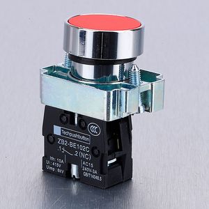 Interruptor de botón pulsador rojo/verde/amarillo de 22mm, interruptor de botón de Reinicio automático, botón de inicio de contacto de punto Circular de avance lento - Product Image 3