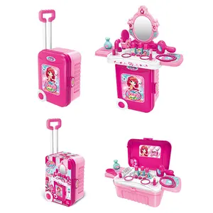 时尚设计3合1厨房用具女孩化妆医疗工具玩具手提箱游戏屋假装游戏玩具
