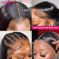 Wig rambut manusia 30 inci 13x4 Bone Straight Lace Front, rambut asli Vietnam dengan kutikula sejajar, wig HD Lace Frontal untuk wanita kulit hitam