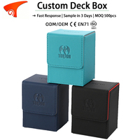 Boîte de rangement portable en cuir PU et velours pour 80+ cartes de jeu de société Yugioh Anime TCG personnalisées – Accessoire de jeu de société