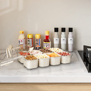 Spice Box L Airtight Kitchen Condiment Tray With Plastic Lid For Storage - Product Image 1