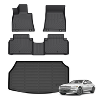 Alfombras de coche de lujo, juegos completos de alfombrillas de coche 3D Tpe para accesorios Genesis G80, alfombrillas para todo tipo de clima, alfombrilla para maletero