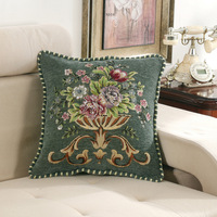 Housse de coussin en chenille jacquard, style vintage européen, grande taille, luxe, carrée, pour coussin de sol, en stock