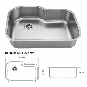 Évier de cuisine sous plan à cuve unique avec rebord arrière intégré, une cuve extra profonde, finition brossée, design unique - Product Image 4