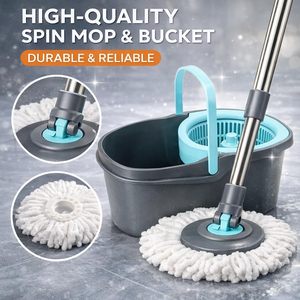 Stainless Steel Twist Handle Removable Spin Dry Magic Mop Pedal-Operated Hands-Free <b>Cleaning</b> - Product Image 2