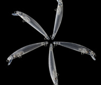 Leurre méné transparent en plastique dur non peint, matériel de pêche vierge, vente en gros, 6.8cm/2.14g