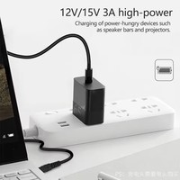 Cable de Carga Rápida con Voltajes Ajustables de 5V 9V 12V 15V 20V para Router, Laptop, USB C a 5.5x2.1mm, Cables Adaptadores de Corriente