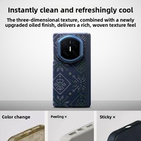 Coque de téléphone portable antichoc de luxe en fibre de carbone OEM Aramid pour Mate X7 avec anneau magnétique gaufré, nouvelle couleur unie