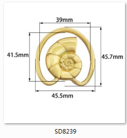Fibbie, Anelli, Scorciatoie e Ganci per Biancheria Intima e Costumi da Bagno, Fibbia per <span class=keywords><strong>Reggiseno</strong></span> a Forma Ondulata Irregolare, in Lega di Zinco Dorata alla Moda - Product Image 4