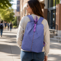 Sac à dos vintage grande capacité en polyester pour sports de plein air et voyages, unisexe, tendance, avec fermeture éclair, personnalisable pour femme