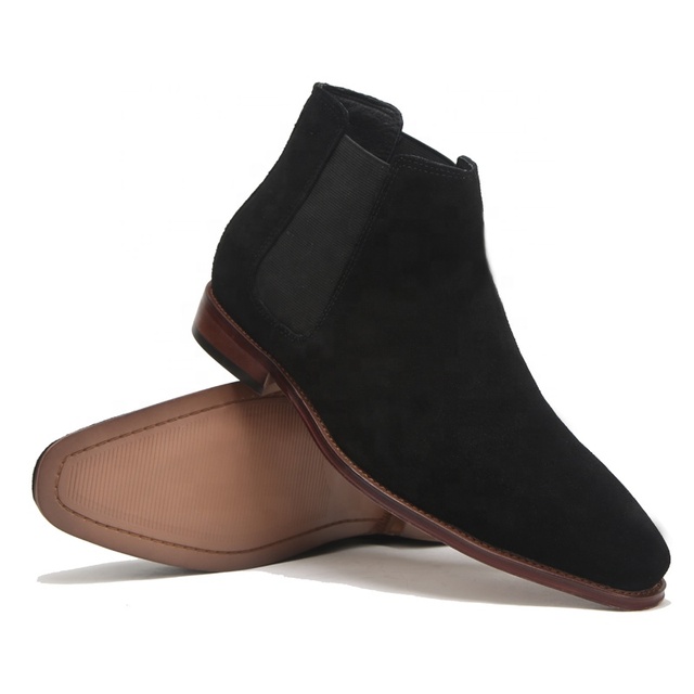 Wholesale Men Boots Fashion Winter Genuine Leather Height Increasing Boots Men Chelsea Elevator Shoes Ankle Boots for Men