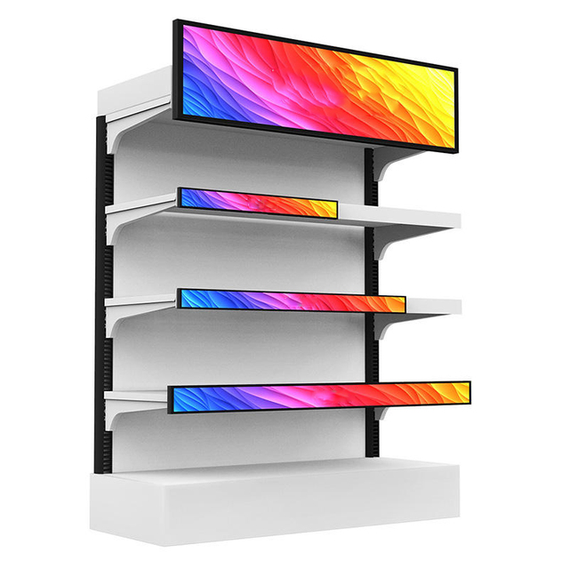 LCD 16.4 23.1 29 35 37 Inch Indoor Text Advertising Screen Android Stretched Bar Type Display for Supermarket Retail Store